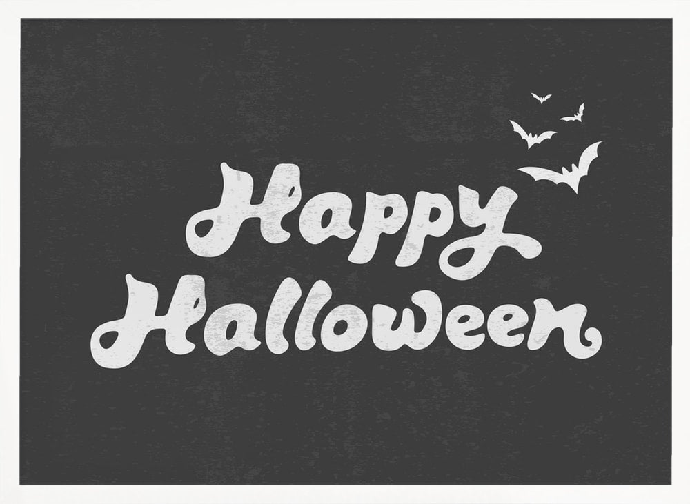 Happy Halloween Bats Halloween Wall Art Print – Spooky Halloween Poster
