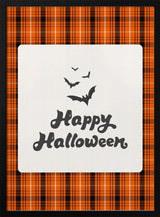 Happy Halloween Plaid Halloween Wall Art Print – Gothic Vintage Halloween Poster