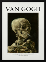 Head of a skeleton with a burning cigarette – Van Gogh Halloween Wall Art Print – Fine Art Halloween Poster