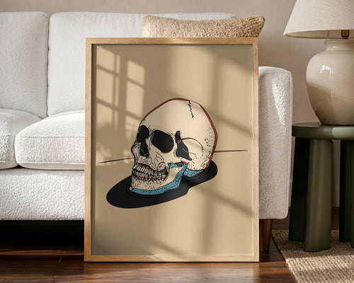 Artistic Skull Study Halloween Wall Art Print – Gothic Vintage Halloween Poster