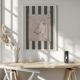 Cute Ghost Stamp Halloween Wall Art Print – Cute Kawaii Halloween Poster