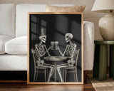 Skeletons Eternal Toast Halloween Wall Art Print – Gothic Skull Halloween Poster