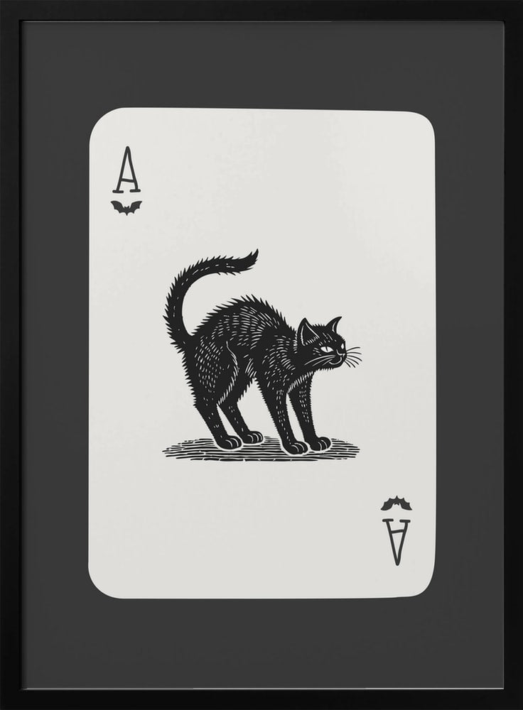 Halloween Ace - Cat Halloween Wall Art Print – Cute Kawaii Halloween Poster