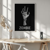 Zombie Reaching Hand Halloween Wall Art Print – Spooky Halloween Poster