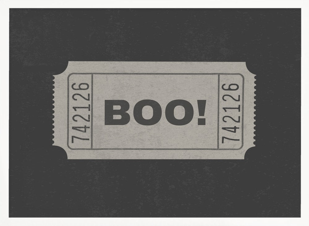 Boo Halloween Ticket Halloween Wall Art Print – Funny Halloween Poster