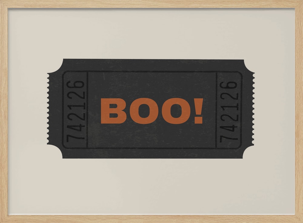 Halloween Boo Ticket Halloween Wall Art Print – Funny Halloween Poster
