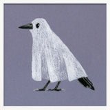 Funny Ghost Bird Halloween Wall Art Print – Cute Kawaii Halloween Poster
