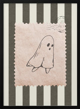 Cute Ghost Stamp Halloween Wall Art Print – Cute Kawaii Halloween Poster