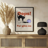 Oops Coffee Cat Halloween Wall Art Print – Funny Halloween Poster