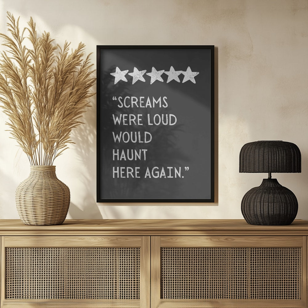 Haunted Five Star Review Halloween Wall Art Print – Funny Halloween Poster