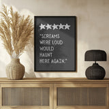 Haunted Five Star Review Halloween Wall Art Print – Funny Halloween Poster