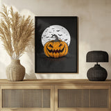 Moonlit Halloween Pumpkin Halloween Wall Art Print – Spooky Halloween Poster