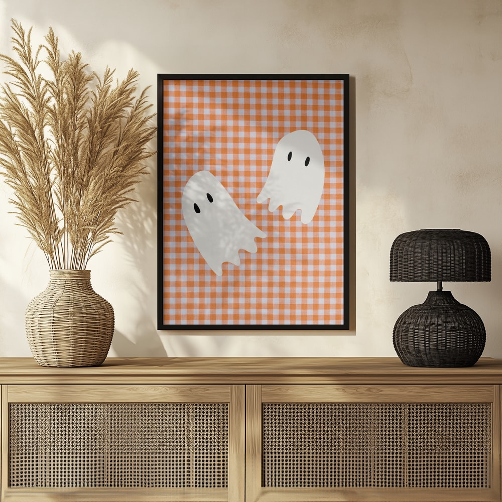 Playful Halloween Ghosts Halloween Wall Art Print – Cute Kawaii Halloween Poster