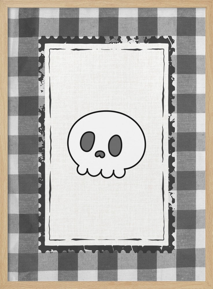 Cute Halloween Skull Halloween Wall Art Print – Cute Kawaii Halloween Poster