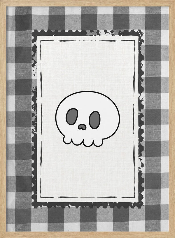 Cute Halloween Skull Halloween Wall Art Print – Cute Kawaii Halloween Poster