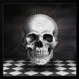 Vintage Skull Golden Halo Halloween Wall Art Print – Gothic Occult Halloween Poster
