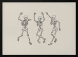 Dancing Skeletons Party Halloween Wall Art Print – Funny Halloween Poster