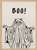 Cute Ghost Cat Halloween Wall Art Print