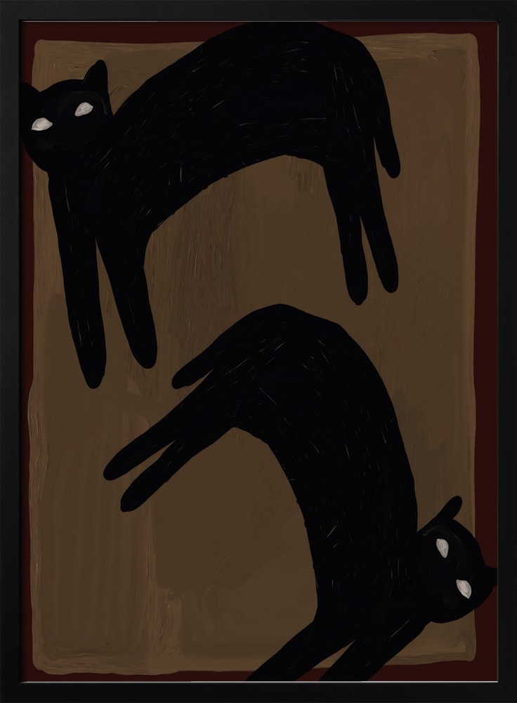 Spooky Black Cats Halloween Wall Art Print – Minimal Halloween Poster