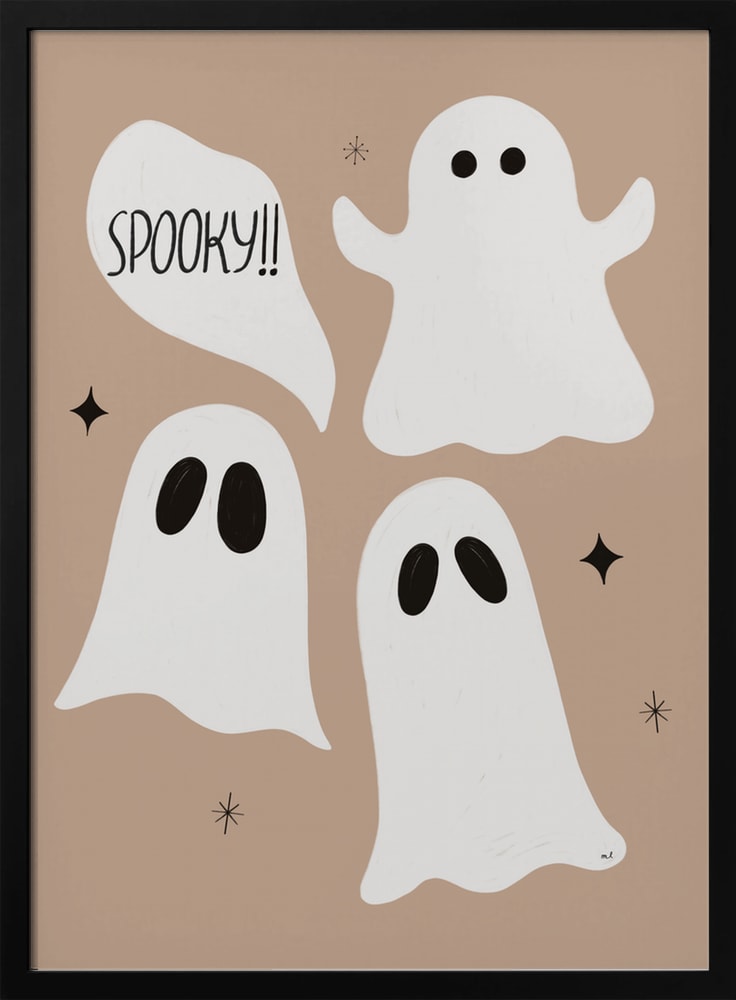 Spooky Cute Ghosts Halloween Wall Art Print – Cute Kawaii Halloween Poster