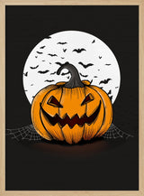 Moonlit Halloween Pumpkin Halloween Wall Art Print – Spooky Halloween Poster