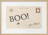 Halloween Boo Postcard Halloween Wall Art Print – Cute Kawaii Halloween Poster