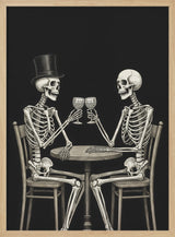 Skeletons Eternal Toast Halloween Wall Art Print – Gothic Skull Halloween Poster