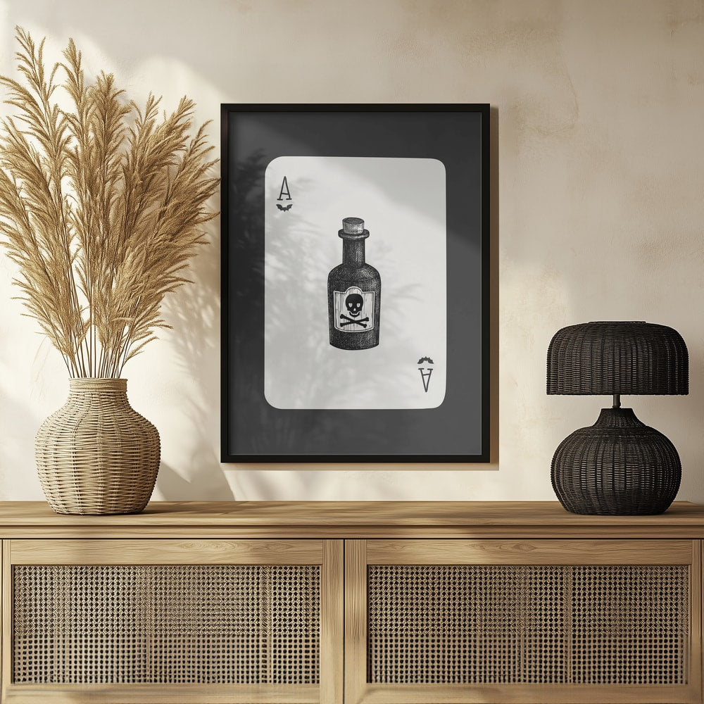 Ace of Poison Card Halloween Wall Art Print – Gothic Occult Halloween Poster