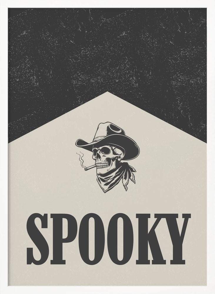 Spooky Cowboy Skull Halloween Wall Art Print – Gothic Skull Halloween Poster