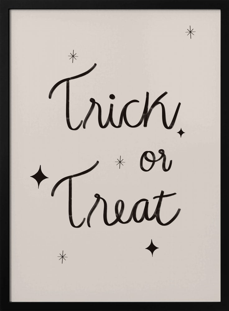 Halloween Trick Treat Script Halloween Wall Art Print – Spooky Halloween Poster