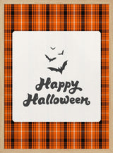 Happy Halloween Plaid Halloween Wall Art Print – Gothic Vintage Halloween Poster