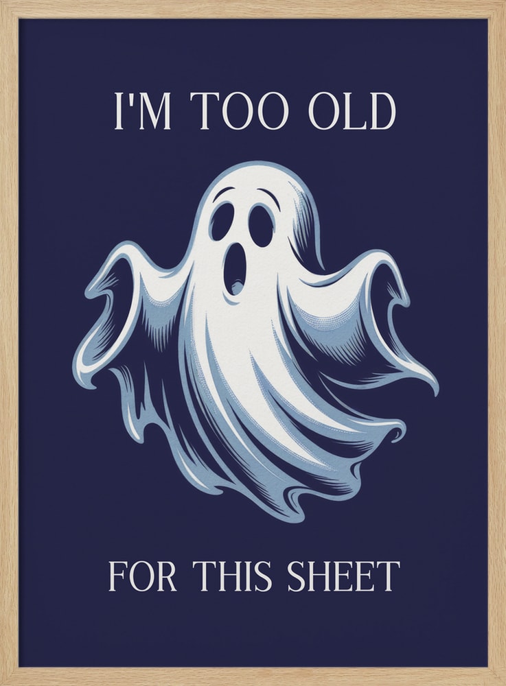 Funny Old Ghost Halloween Wall Art Print – Funny Halloween Poster