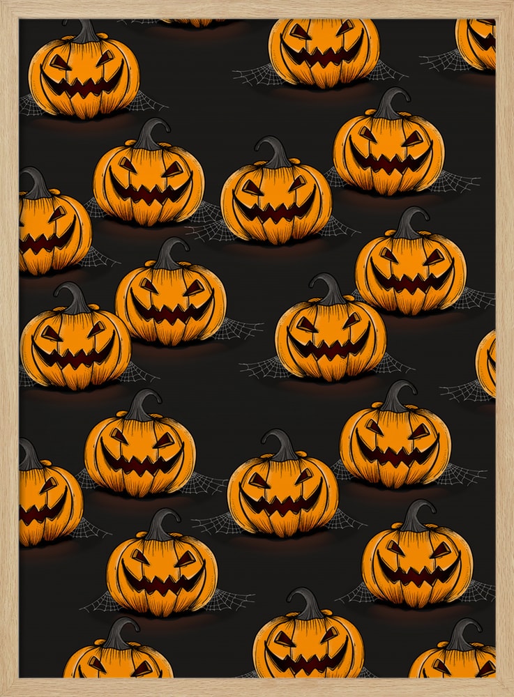 Spooky Halloween Pumpkins Halloween Wall Art Print – Spooky Halloween Poster