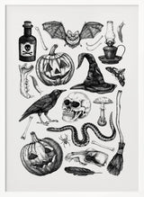 Spooky Halloween Illustration Halloween Wall Art Print – Gothic Occult Halloween Poster