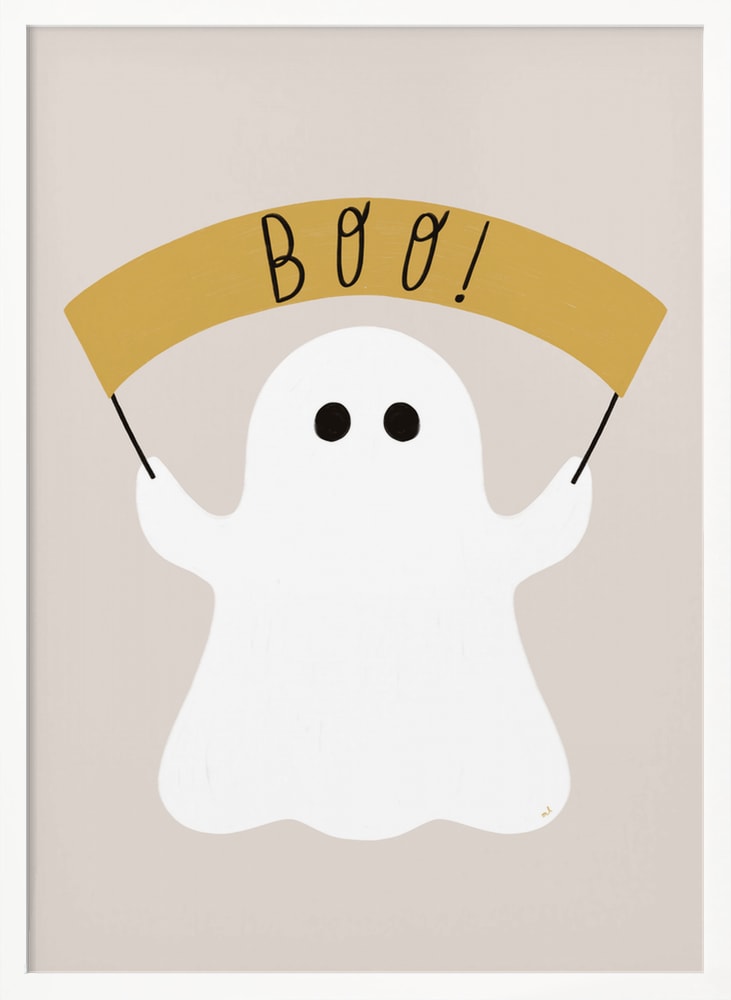 Halloween Boo Ghost Halloween Wall Art Print – Cute Kawaii Halloween Poster