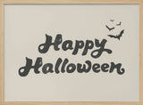 Happy Halloween Bats Halloween Wall Art Print – Spooky Halloween Poster