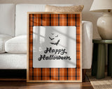 Happy Halloween Plaid Halloween Wall Art Print – Gothic Vintage Halloween Poster
