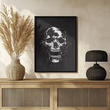 Distressed Grunge Skull Halloween Wall Art Print – Minimal Halloween Poster