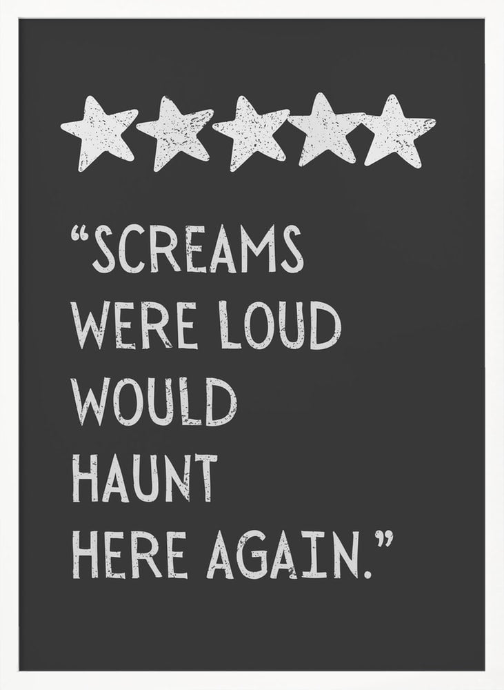 Haunted Five Star Review Halloween Wall Art Print – Funny Halloween Poster