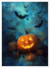 Glowing Pumpkin Halloween Night Halloween Wall Art Print – Spooky Halloween Poster