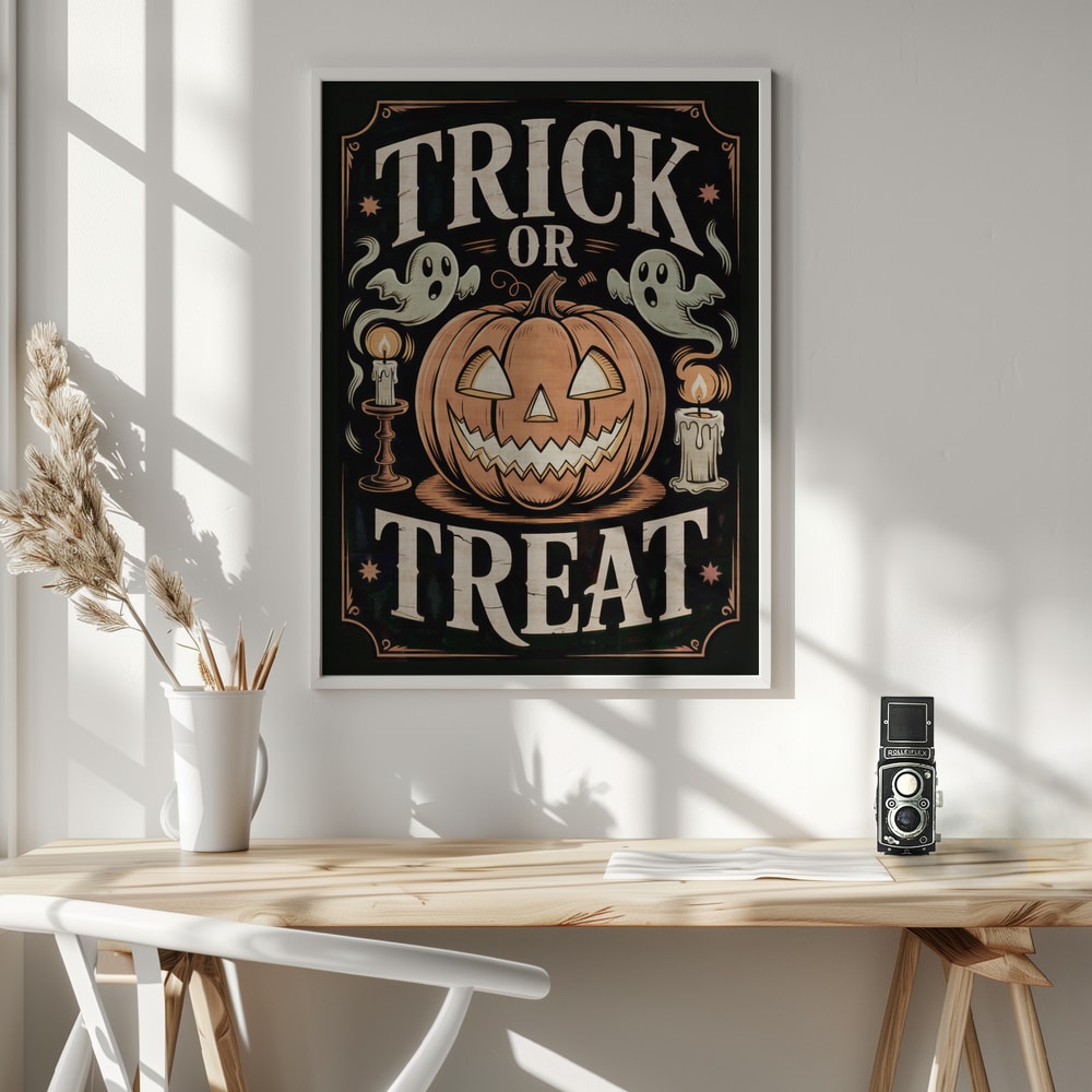 Trick or Treat Halloween Wall Art Print – Spooky Halloween Poster