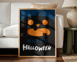 Happy Halloween Jack-O'-Lantern Halloween Wall Art Print – Cute Kawaii Halloween Poster