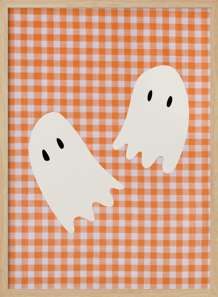 Playful Halloween Ghosts Halloween Wall Art Print – Cute Kawaii Halloween Poster