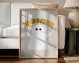 Halloween Boo Ghost Halloween Wall Art Print – Cute Kawaii Halloween Poster