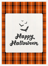 Happy Halloween Plaid Halloween Wall Art Print – Gothic Vintage Halloween Poster
