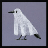 Funny Ghost Bird Halloween Wall Art Print – Cute Kawaii Halloween Poster