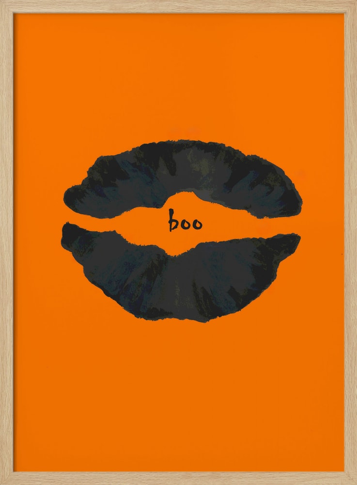 Halloween Boo Lips Halloween Wall Art Print – Cute Kawaii Halloween Poster
