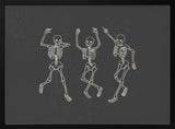 Three Dancing Skeletons Halloween Wall Art Print – Gothic Vintage Halloween Poster