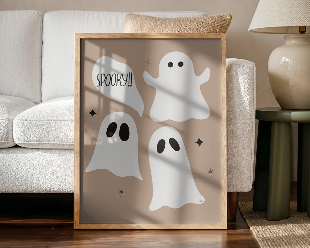 Spooky Cute Ghosts Halloween Wall Art Print – Cute Kawaii Halloween Poster