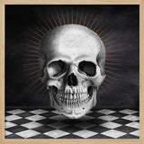 Vintage Skull Golden Halo Halloween Wall Art Print – Gothic Occult Halloween Poster